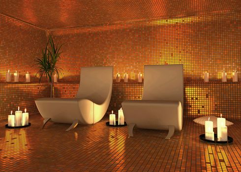 spa modern interior (3D rendering)