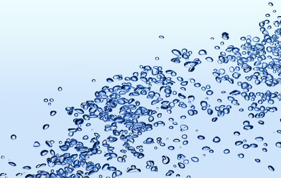 Isolated water splashing with bubbles and water drops - abstract background environmental theme