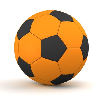 classic ball consisting of black pentagons and orange hexagons