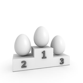 victory podium with three eggs in white - use as a template for your own designs