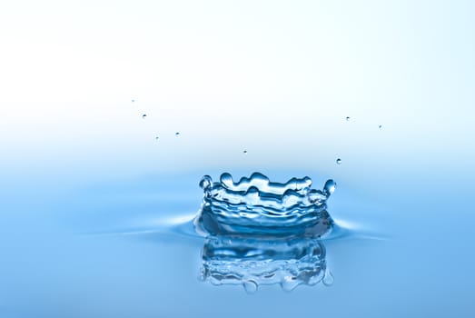 Blue water environmental abstract background - blue water drop splashing in clear clean water