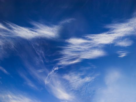 Deep blue sky with white clouds. Perfect background. Place for copy text