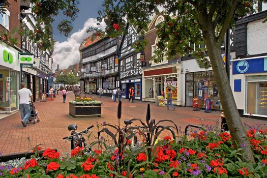 The 16thC hotel and the town of Nantwich in Cheshire, England.