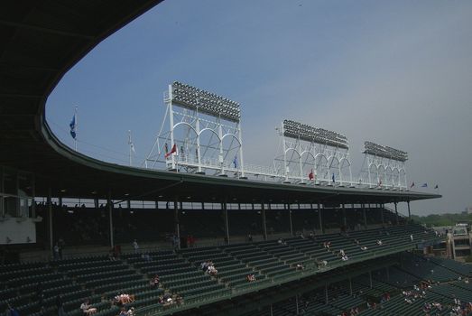 Famous Wrigley Field lighting, installed in 1988