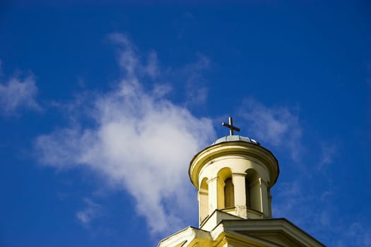 Litele Church dome on blue sky
