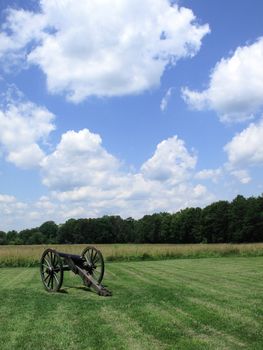 Cannon on site of Civil War battlefield of Chancellorsville