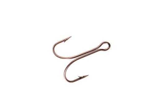 Tackle for catching of predatory fish - a hook, on a white background.