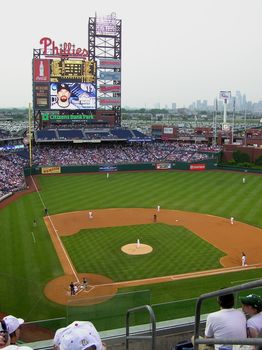The Phillies home ballpark during a National League baseball game