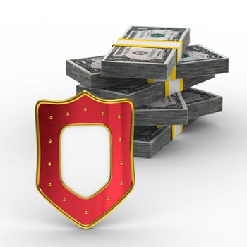 Protection of money. Isolated 3D image on white background