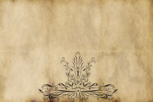 regal style design printed on old paper