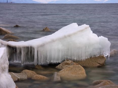 ice on lake Baikal in Siberia