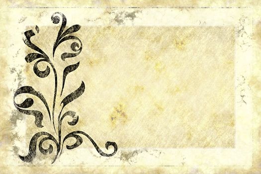 background image of old grunge paper with floral design