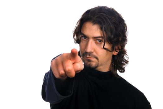 casual young man portrait over white background