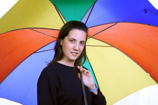 Fashion girl on white background