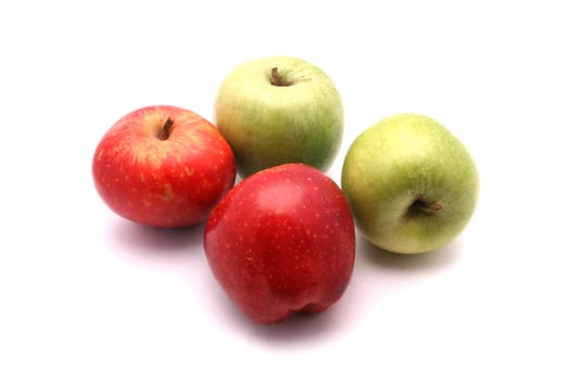 green apples over white background