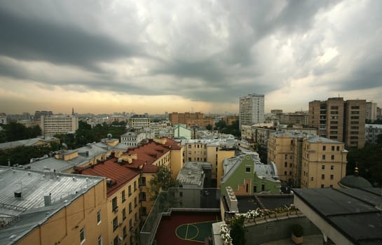 Kind of Moscow. Streets of Moscow. The top view