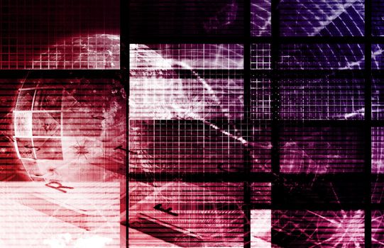 Purple Computer Technology as Backdrop with Lines