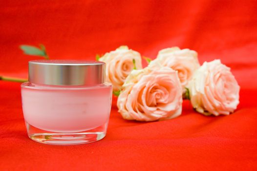 moisturizer cream and rose