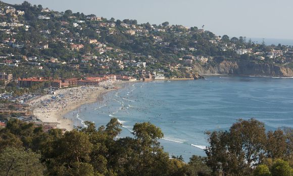 Crowded Day At The Beach in La Jolla, California.