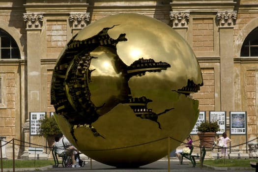 Golden ball world in world symbol of Vatican