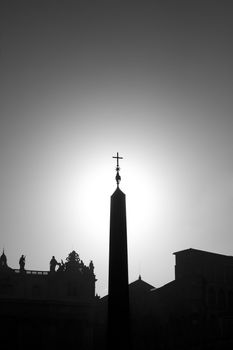 Cross on stella in Vatican silhouette version