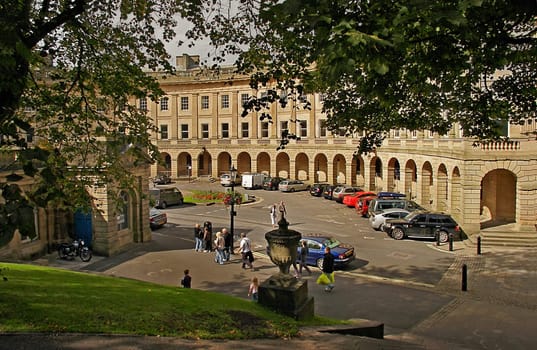 The Crescent in Buxton Derbyshire, England, was built in the 18th century.