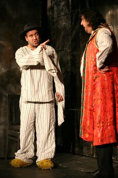 Performance " Is faster, than rabbits ". On a photo Igor Zolotovitsky and Rostislav Hait