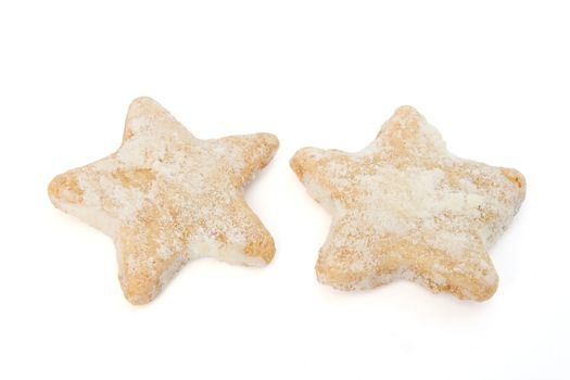 two homemade pastries isolated on white background