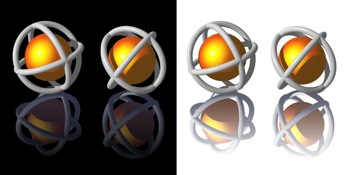 3d logo ball in a cage - illustration