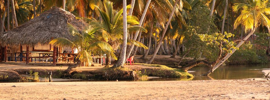 Panoramic view of the village in the caribbean