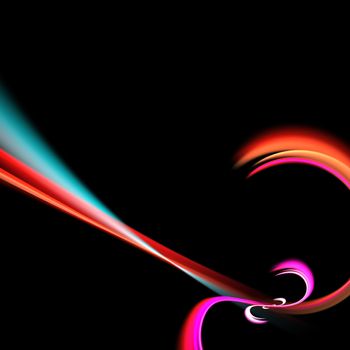 A glowing fractal swoosh design that works great as a background or backdrop.