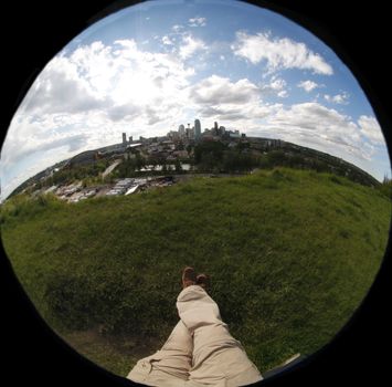 View through fish eye