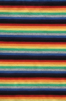 Bright fabric with stripes of different colors.