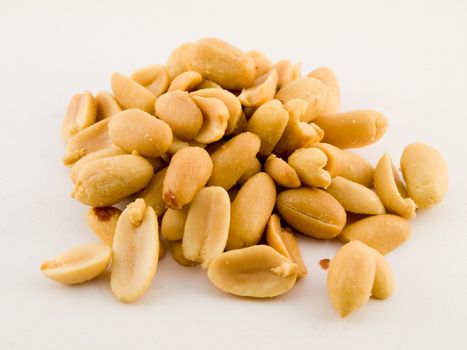 Stact Pile of Peanuts On White Background No Shells