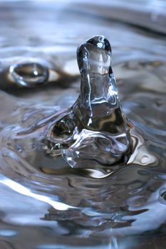 Close up view of the blue water bubble