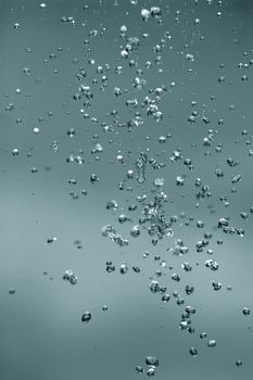 Close up view of the blue water bubble
