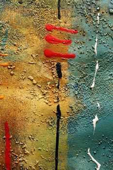 Abstract multi-coloured background drawn by oil paints