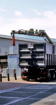 Garbage is stored underground in Amsterdam until specially designed trucks remove the waste.