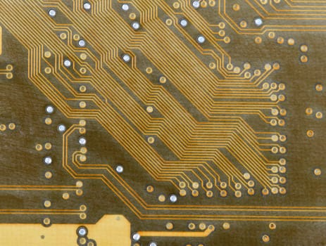 High technological electronic circuit board golden background