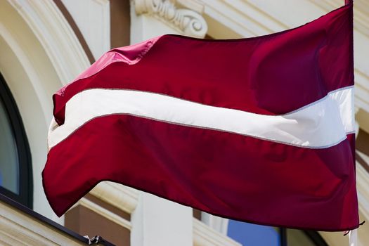 National flag of Latvian Republic. Member of European Union and NATO