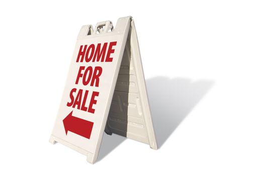 Home For Sale Tent Sign on a White Background.