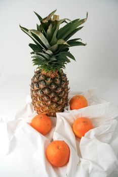 Fresh pineapple fruit isolated on white background