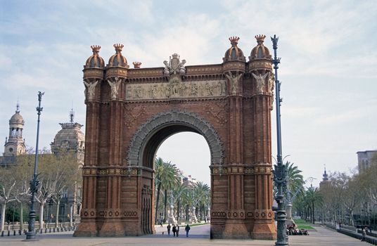 The arch of triumph in Barcelona, Spain.