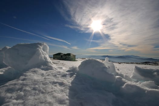 cold winter landscape with snow