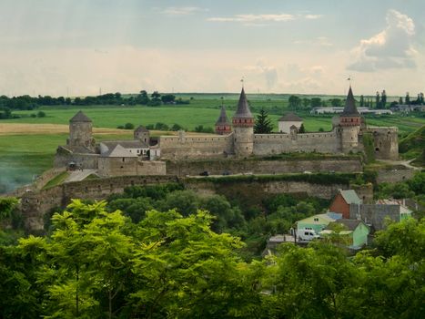 Old Polish castle in Ukrainian town Kamianets-Podilskyi