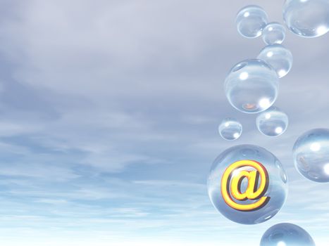 email alias in a glass ball - 3d illustration