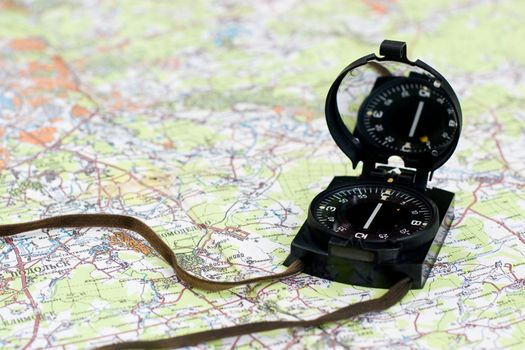 Navigation with compass and map