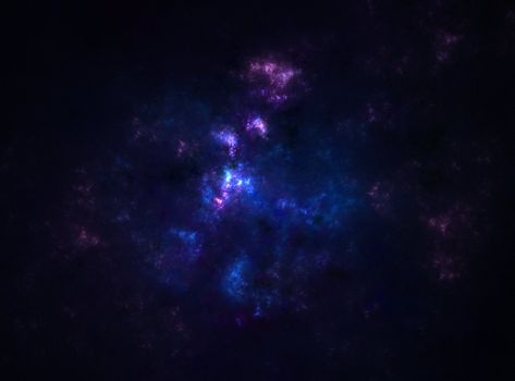 A space nebular fractal isolated on black