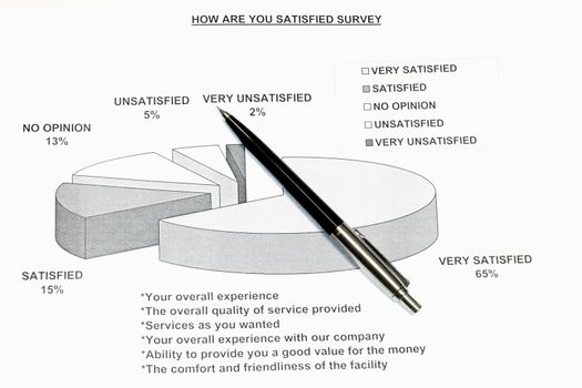 How satisfied are you survey presented in a pie graph