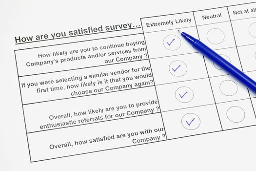 How are you satisfied survey with checkbox